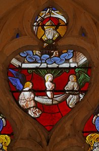 Window depicting Ascension of the Soul of Saint Germain by French School